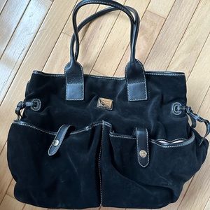 Dooney & Bourke black suede tote bag